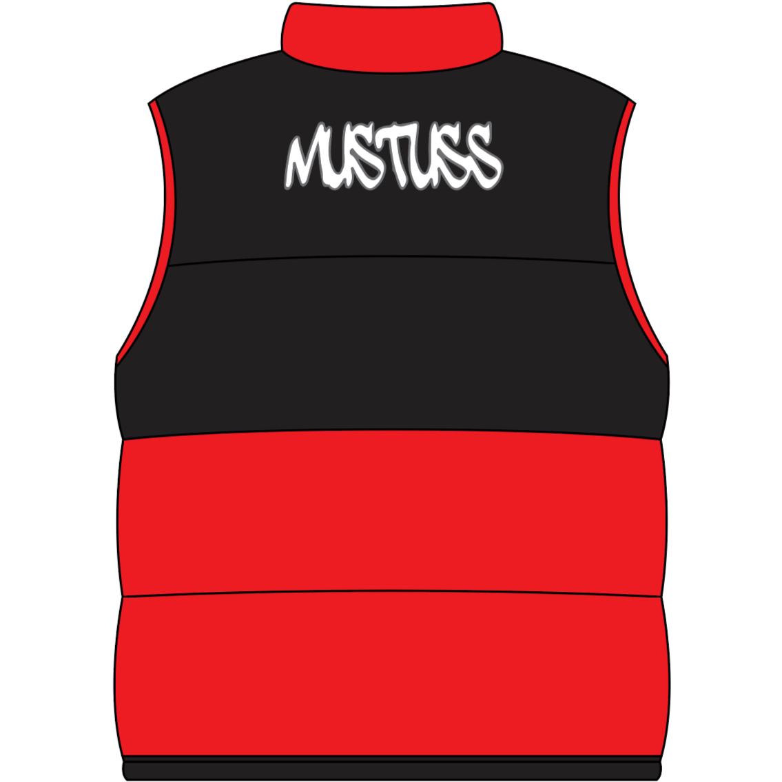 MUSTUSS RED AND BLACK VEST